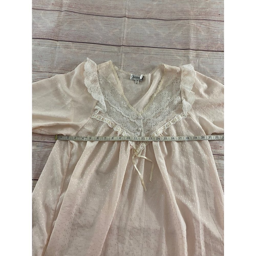 Vintage Christian Dior X Neiman Marcus Lace Trim Night Gown - Medium - Picture 3 of 14